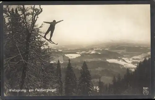 Ak Feldberg im Schwarzwald, Weitsprung am Feldberghügel, Skisprung