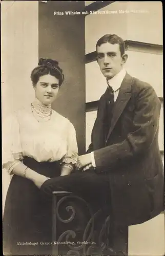 Ak Prinz Wilhelm und Prinzessin Maria von Schweden, Marija Pawlowna Romanowa