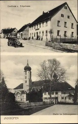 Ak Inzigkofen Baden Württemberg, Gasthaus zum Erbprinzen, Schlossgarten