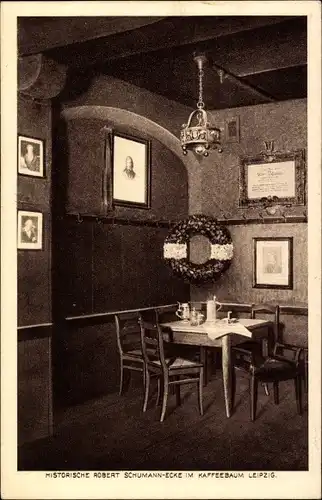 Ak Leipzig in Sachsen, Kaffeebaum, Robert Schumann Ecke, Kl. Fleischergasse 4