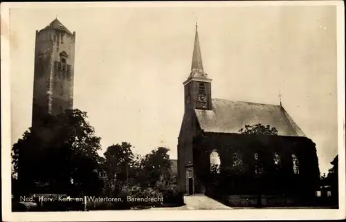 Ak Barendrecht Südholland, Ned. Herv. Kerk en Watertoren