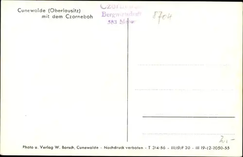 Ak Cunewalde Oberlausitz, Teilansicht des Ortes mit dem Czorneboh