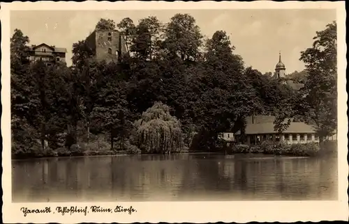 Ak Tharandt im Erzgebirge, Schloßteich, Ruine, Kirche