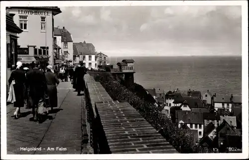 Ak Helgoland, Lloyd Hotel am Falm, Aufzug, Ladenstraße