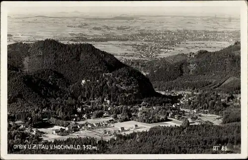 Ak Oybin in der Oberlausitz, Zittauer Gebirge, Hochwald, Hvozd, Panorama