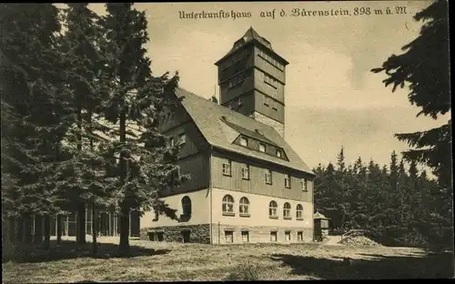 Ak Bärenstein im Erzgebirge, Unterkunftshaus auf dem Bärenstein