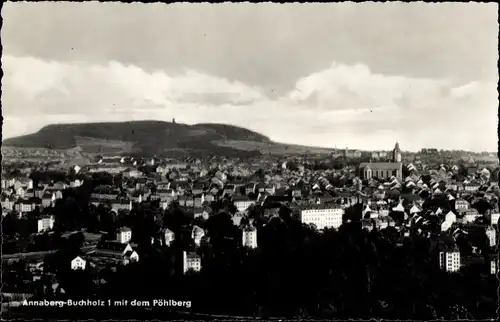 Ak Annaberg Buchholz Erzgebirge, Ortsansicht mit dem Pöhlberg