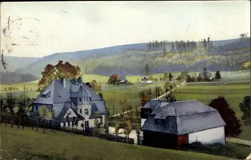 Ak Rehefeld Zaunhaus Altenberg Erzgebirge, Erholungs und Sportheim Jägerhof, Außenansicht