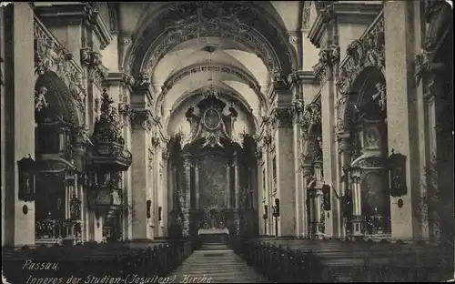 Foto Ak Passau in Niederbayern, Inneres der Studien-(Jesuiten) Kirche