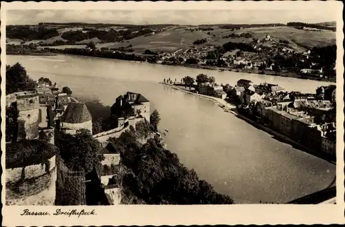 Ak Passau in Niederbayern, Dreiflusseck