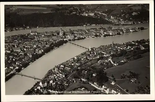 Ak Passau in Niederbayern, Fliegeraufnahme