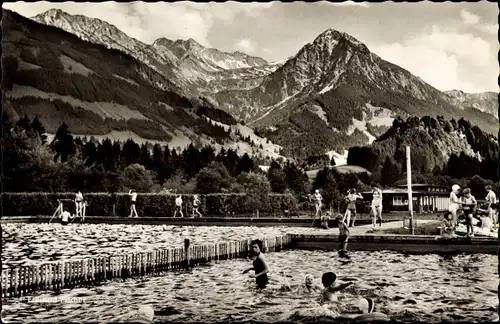 Ak Fischen im Allgäu Schwaben, Freibad