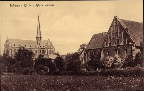 Ak Bad Doberan in Mecklenburg, Kirche und Klosterbrauerei, Münster