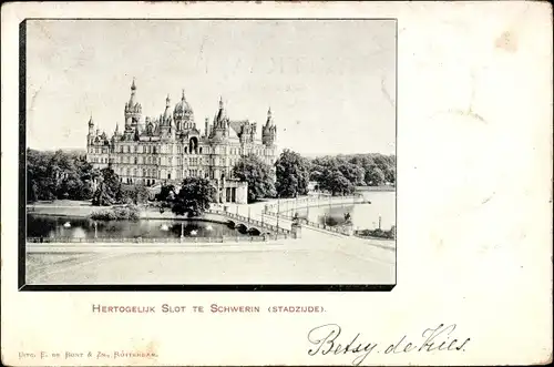 Ak Schwerin in Mecklenburg, Hertogelijk Slot te Schwerin, herzogliches Schloss