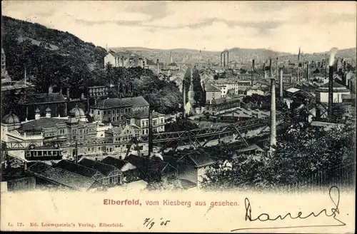 Ak Elberfeld Wuppertal, vom Kiesberg aus gesehen
