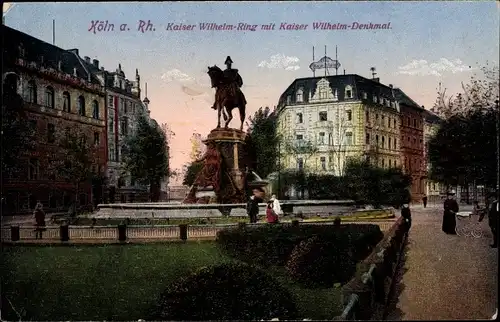 Ak Köln am Rhein, Kaiser Wilhelm-Ring, Kaiser Wilhelm-Denkmal