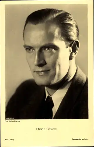 Ak Schauspieler Hans Stüwe, Portrait