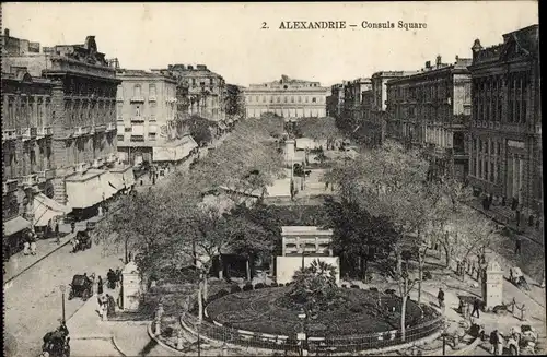Ak Alexandria Ägypten, Consuls Square
