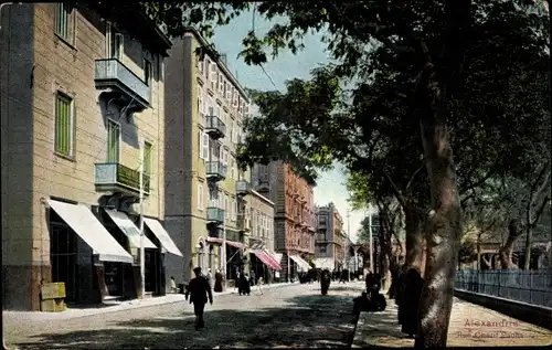 Ak Alexandria Ägypten, Rue Cherif Pacha