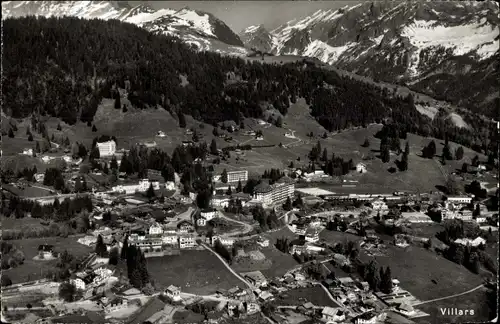 Ak Villars sur Ollon Kanton Waadt, Fliegeraufnahme vom Ort