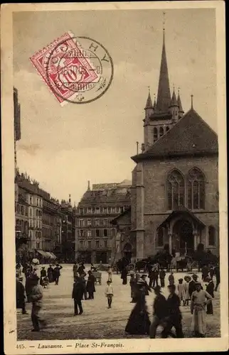 Ak Lausanne Kanton Waadt, Place St. Francois