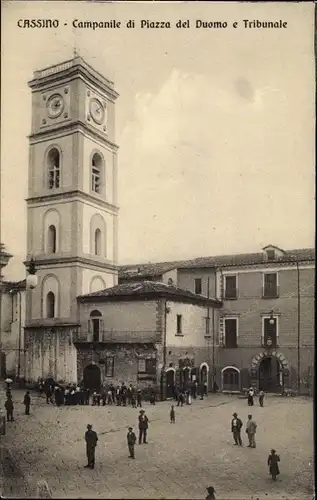 Ak Cassino Lazio, Campanile di Piazza del Duomo e Tribunale