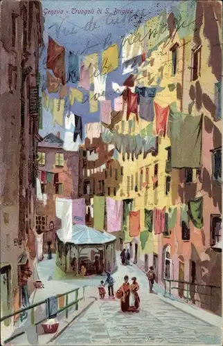Litho Genova Genua Liguria, Truogoli di S. Brigida