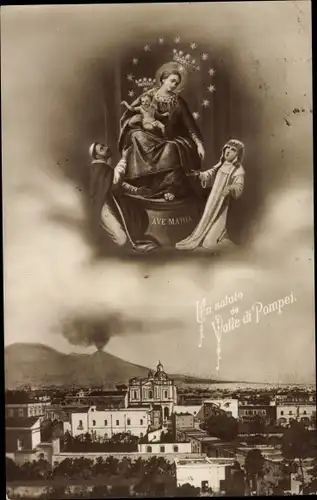 Ak Pompei Campania, Panorama, Ave Maria