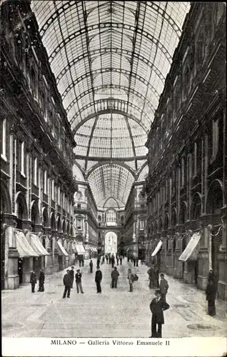 Ak Milano Lombardia, Galleria Vittorio Emanuele II., Innenansicht der Galerie