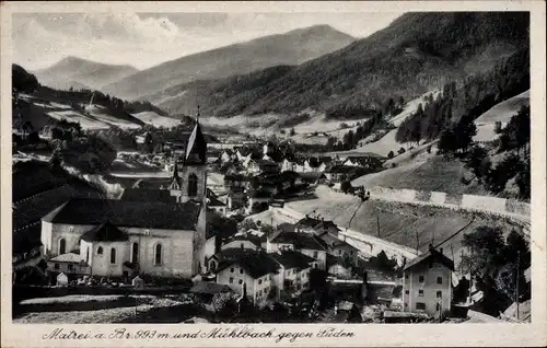 Ak Mühlbachl bei Matrei am Brenner Tirol, Gesamtansicht, Kirche