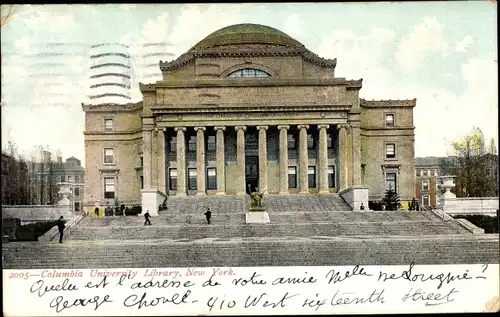 Ak New York City USA, Columbia University Library