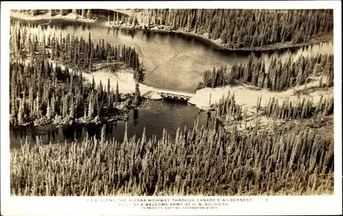 Ak View along the Alaska Highway through Canada's wilderness built by a Welcome Army of U.S.Soldiers