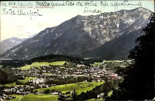 Ak Bad Ischl in Oberösterreich, Blick zum Ort vom Jubiläumsweg, Panorama