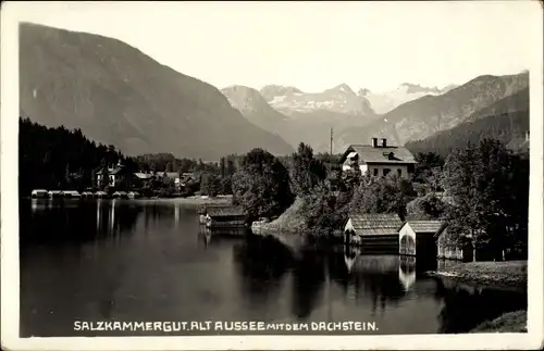 Foto Ak Alt Aussee Altaussee Steiermark, Ortsansicht mit dem Dachstein