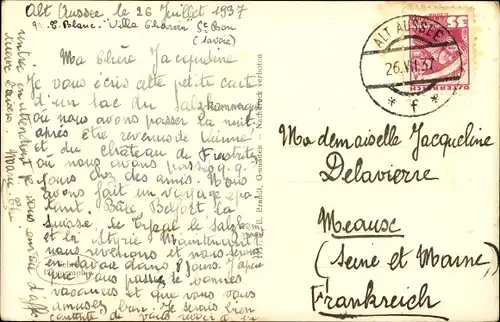 Foto Ak Alt Aussee Altaussee Steiermark, Ortsansicht mit dem Dachstein