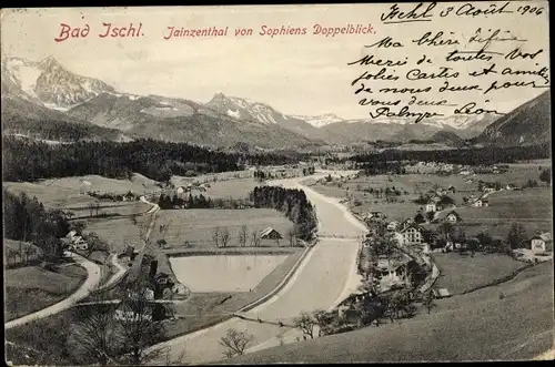 Ak Bad Ischl in Oberösterreich, Jainzenthal von Sophiens Doppelblick