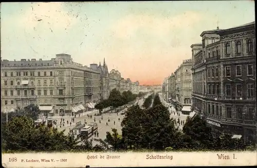 Ak Wien 1 Innere Stadt, Schottenring, Hotel de France