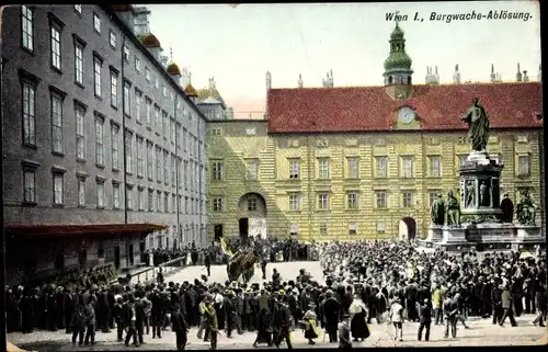 Ak Wien 1 Innere Stadt, Burgwache-Ablösung, Denkmal