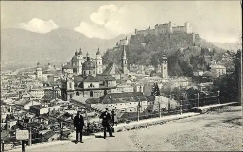 Ak Salzburg in Österreich, Festung Hohensalzburg vom Elektrischen Aufzug
