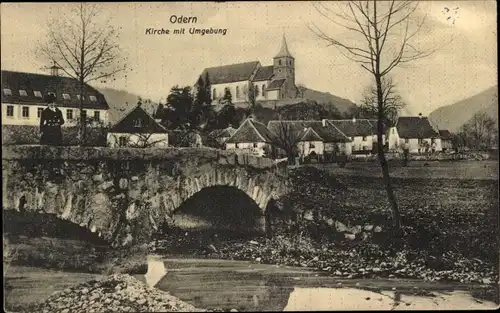 Ak Odern Meurthe et Moselle, Kirche mit Umgebung