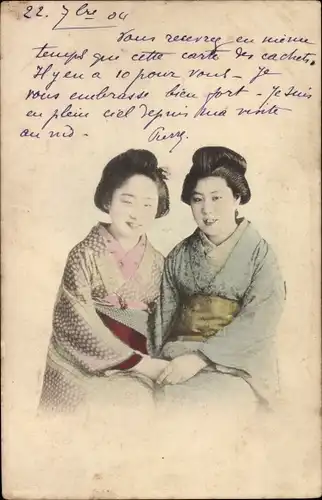 Ak Mädchen in japanischer Tracht, Portrait