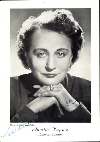 Ak Kammersängerin Annelies Kupper, Portrait, Autogramm