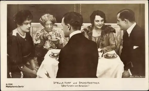 Ak Schauspielerin Stella Harf, Schauspieler Bruno Kastner, Filmszene Die Fürstin von Beranien