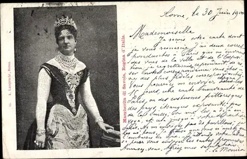 Ak Margherita di Savoia, Regina d'Italia, Königin von Italien, Portrait