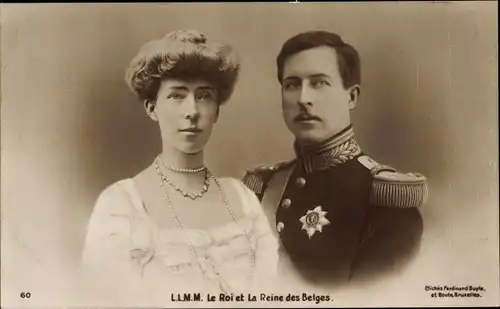 Ak Elisabeth Gabriele in Bayern, König Albert I von Belgien, Portrait