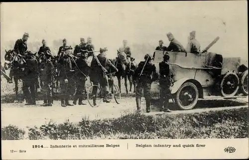 Ak Belgische Infanterie und Schnellschützen Soldaten, I WK