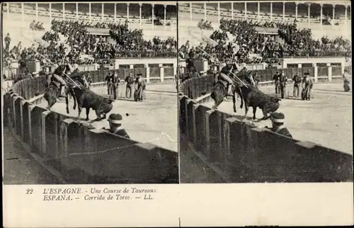 Stereo Ak Spanien, Corrida de Toros, Stierkampf, Arena