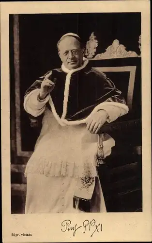 Ak Papst Pius XI., Achille Ambrogio Damiano Ratti, Portrait