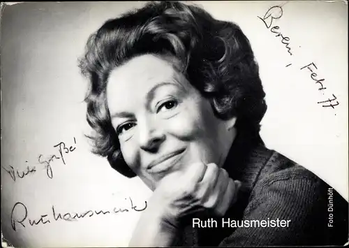 Ak Schauspielerin Ruth Hausmeister, Portrait, Autogramm