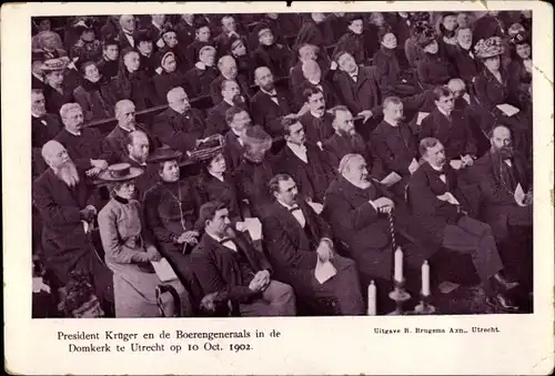 Ak Utrecht Niederlande, Burenversammlung in der Domkirche 1902, Präsident Ohm Krüger